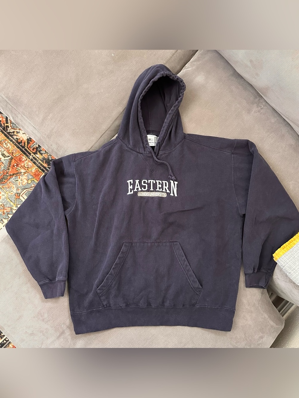 Vintage Eastern Illinois University Navy Blue Hoodie Size Large Panthers